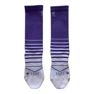 FEAT Crew Socks‎ Purple Stripe Fits Women 5-10